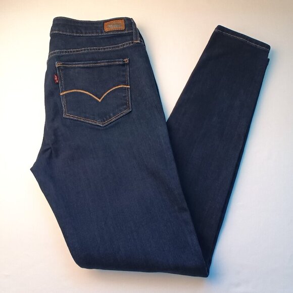 Levi's Denim Jeans Size 31/12 Mid Rise Skinny Leg Dark Wash - Picture 1 of 9